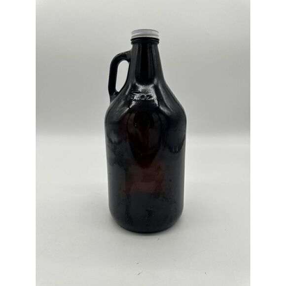 Amber Glass Beer Growler 64 oz with Cap For Beer or Cider Made in USA - Picture 4 of 4